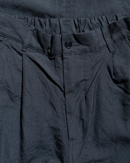 lost & found Sage de Cret Sage de Cret High Density Wool/Linen Oxford Pegtop Single Pleat Pants Black