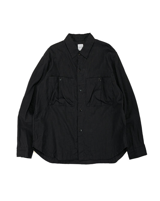 lost & found Sage de Cret Sage de Cret LI/CO/WO Washed Lawn Cloth Work Shirt Jacket Black