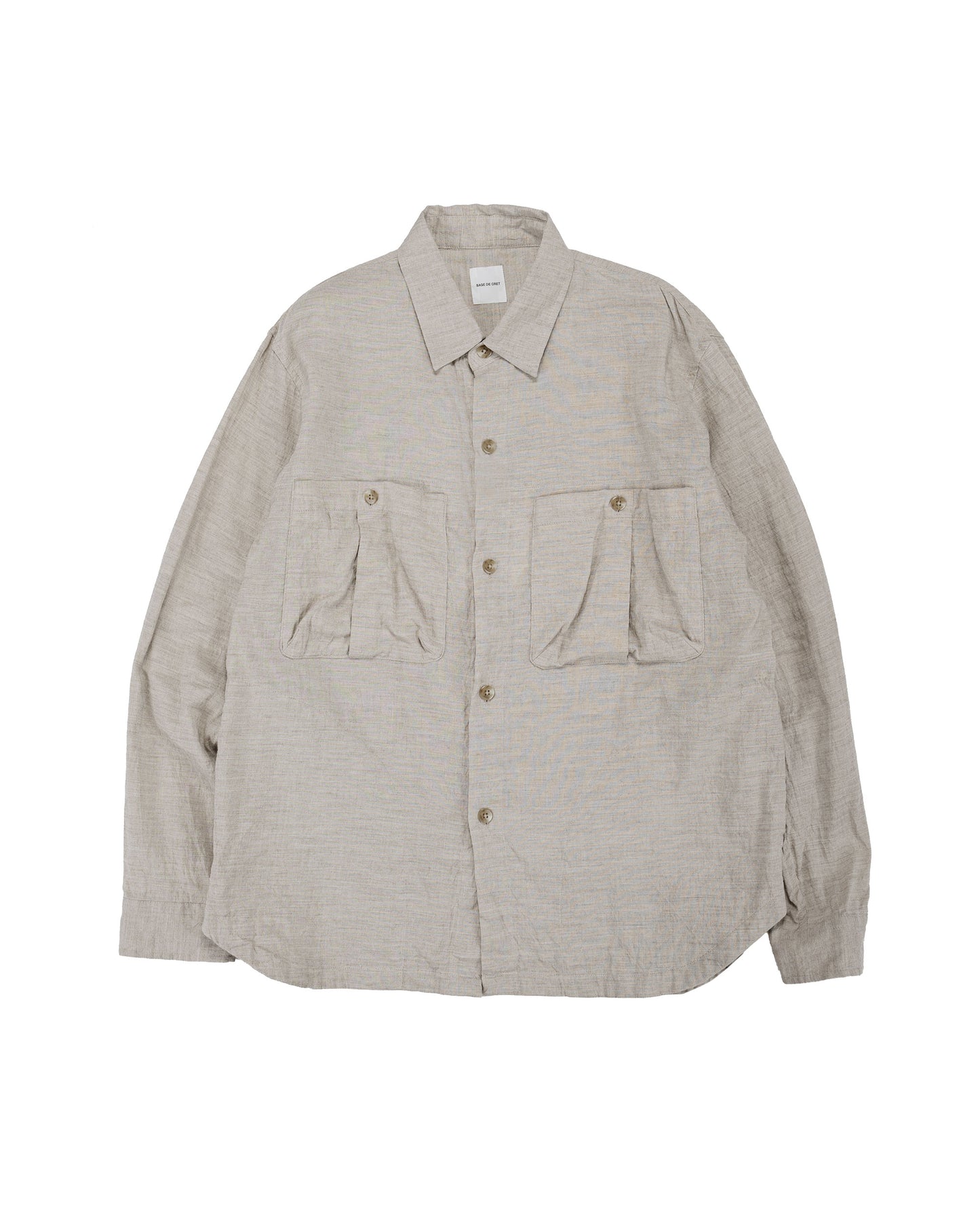 lost & found Sage de Cret Sage de Cret LI/CO/WO Washed Lawn Cloth Work Shirt Jacket Ecru