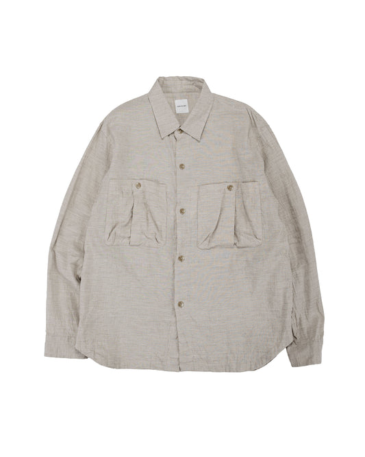 lost & found Sage de Cret Sage de Cret LI/CO/WO Washed Lawn Cloth Work Shirt Jacket Ecru