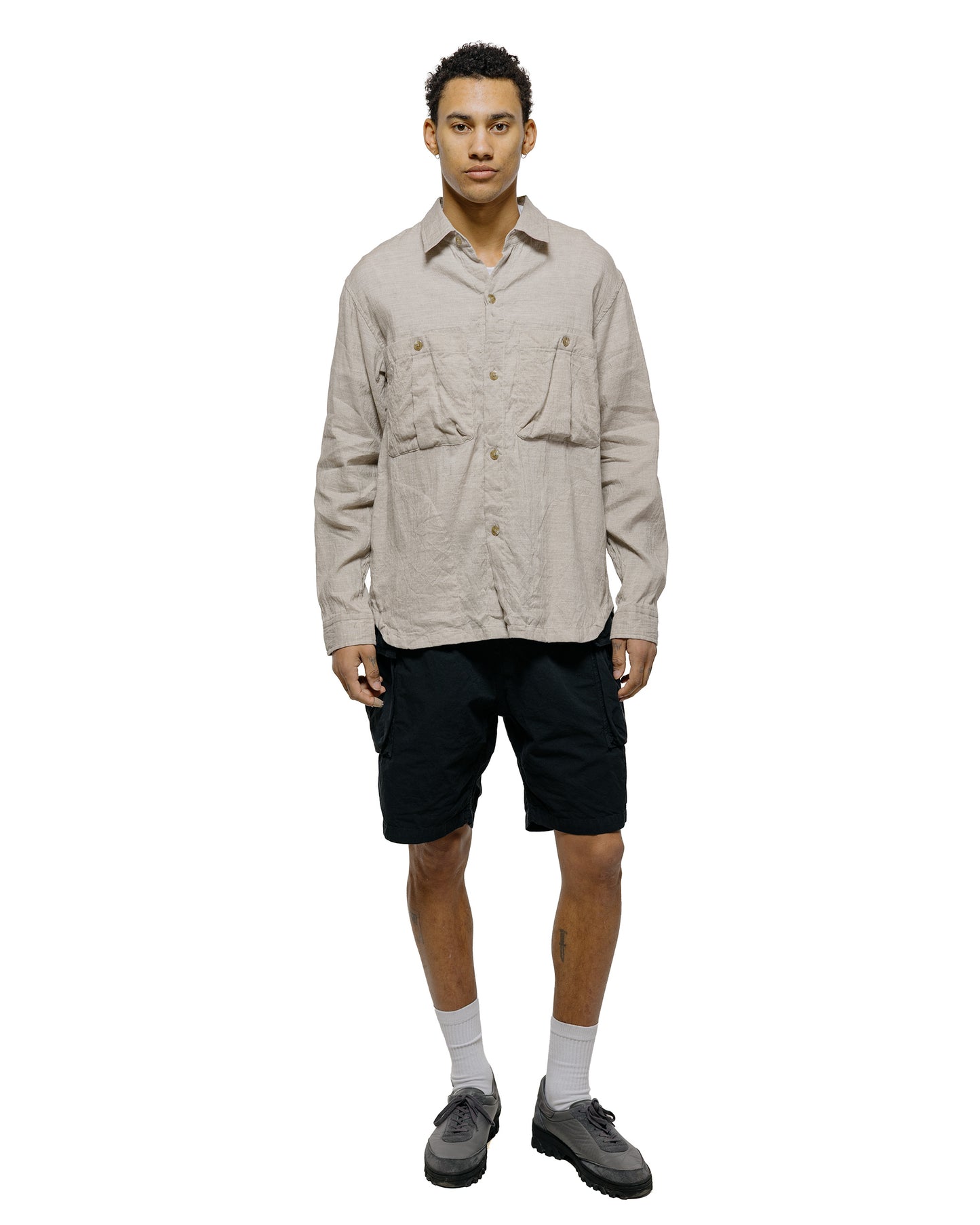 lost & found Sage de Cret Sage de Cret LI/CO/WO Washed Lawn Cloth Work Shirt Jacket Ecru