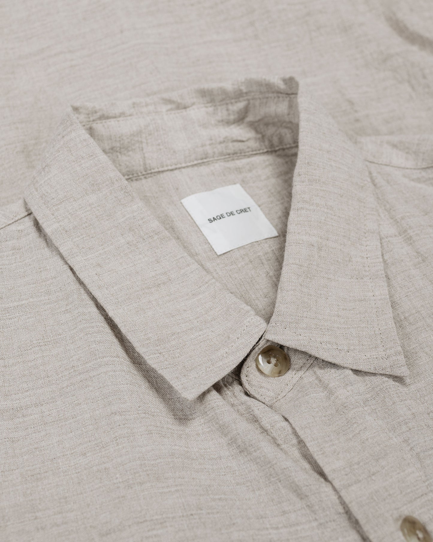 lost & found Sage de Cret Sage de Cret LI/CO/WO Washed Lawn Cloth Work Shirt Jacket Ecru