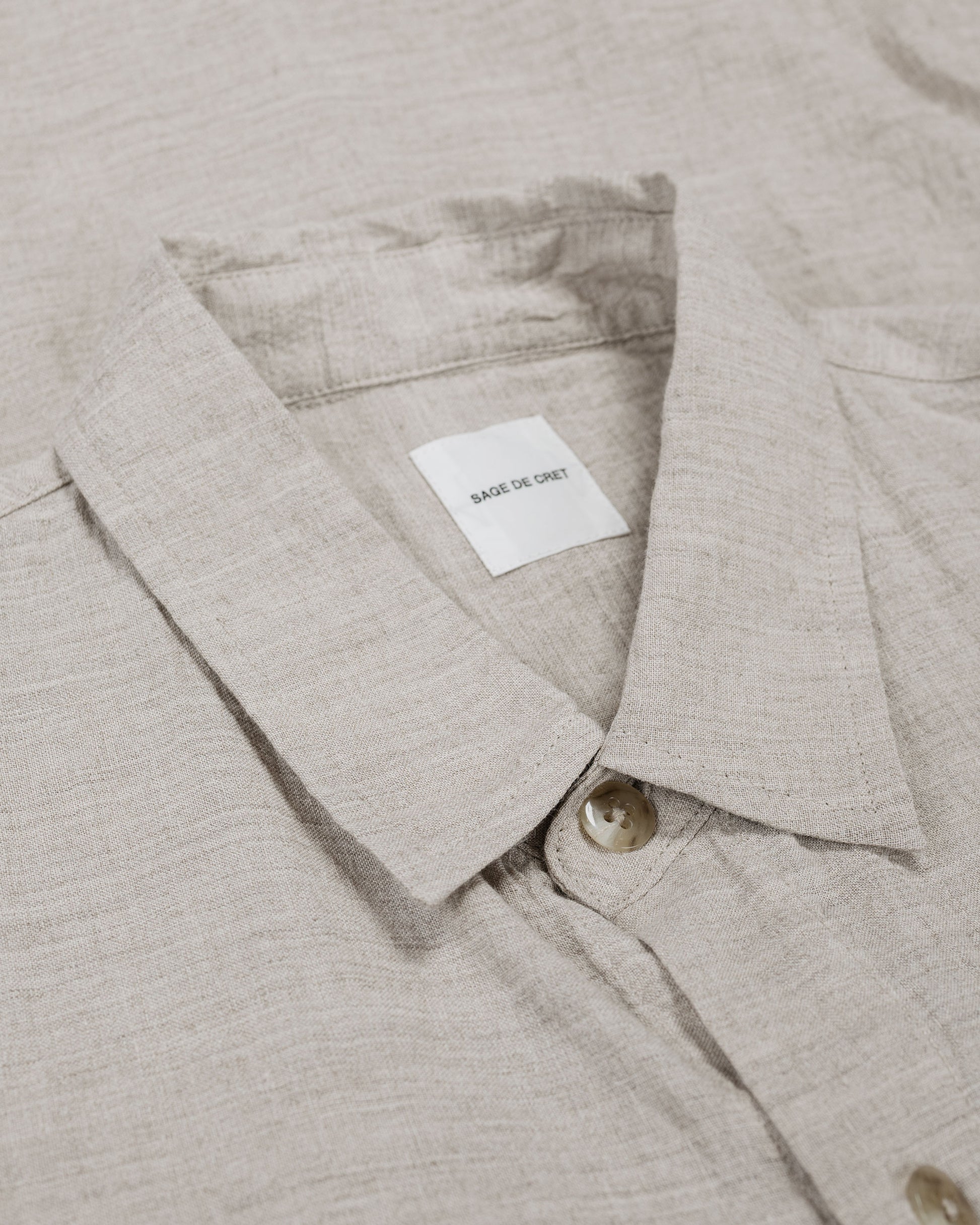 lost & found Sage de Cret Sage de Cret LI/CO/WO Washed Lawn Cloth Work Shirt Jacket Ecru