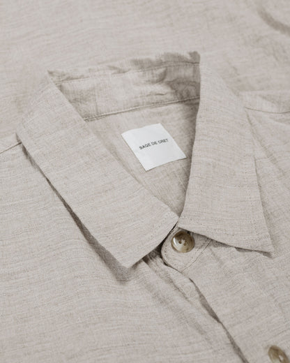 lost & found Sage de Cret Sage de Cret LI/CO/WO Washed Lawn Cloth Work Shirt Jacket Ecru
