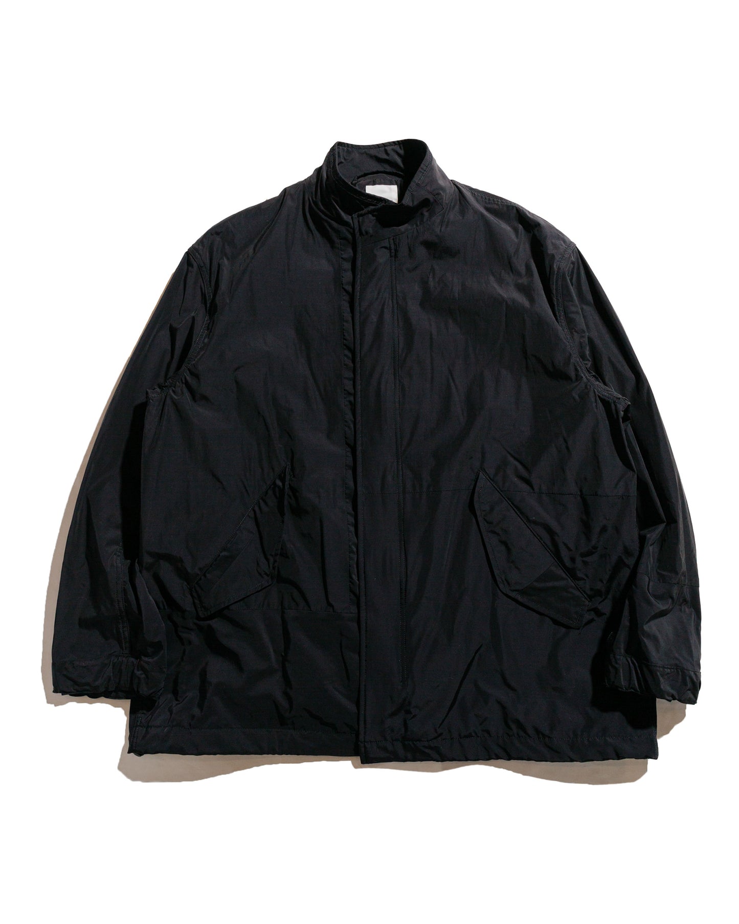 lost & found Sage de Cret Sage de Cret Nylon/Cotton Typewriter Patchwork Military Jacket Black