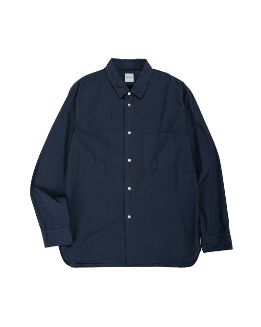 lost & found Sage de Cret Sage de Cret Organic Cotton Bloadcloth Regular Collar Shirt L/S Navy