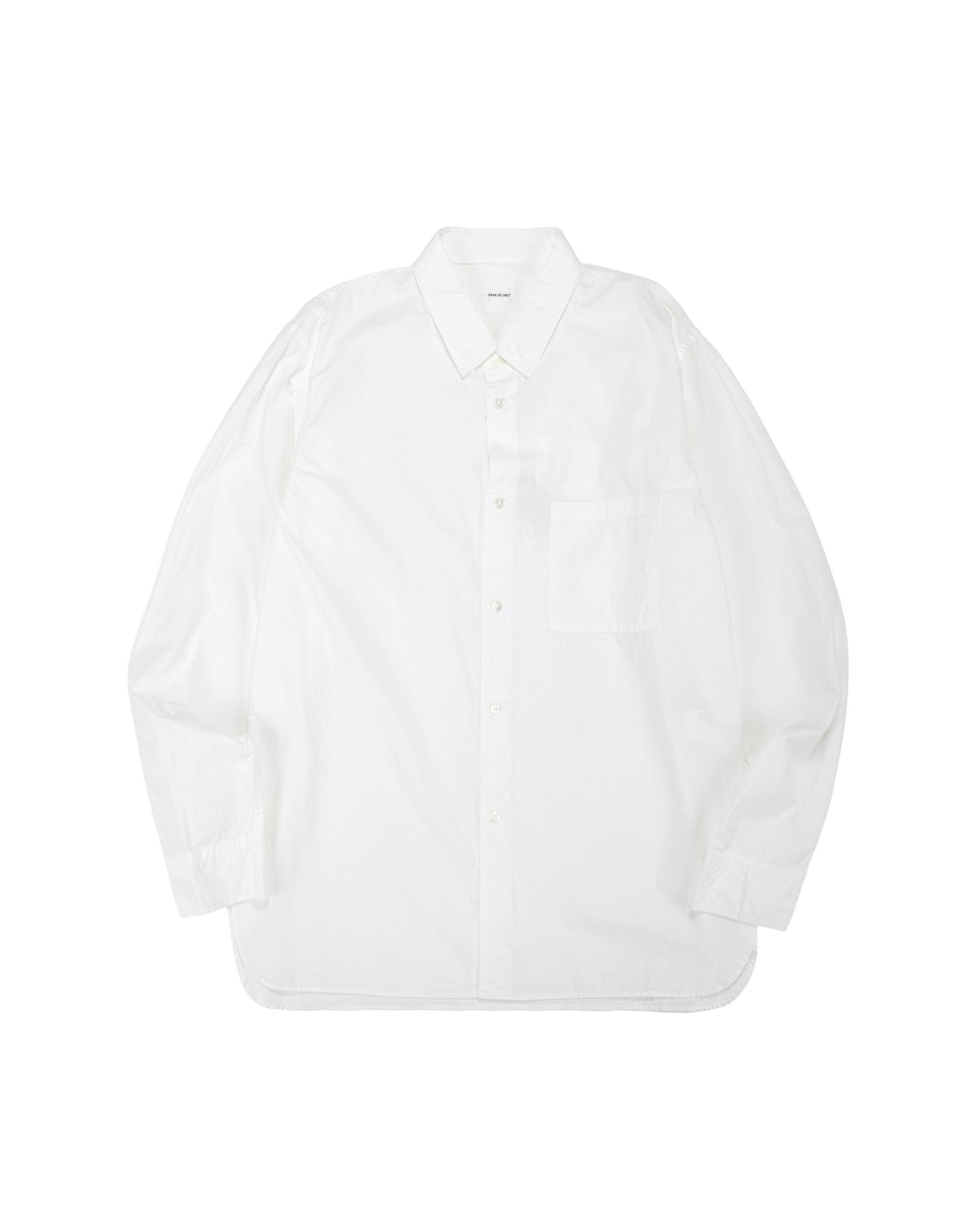 lost & found Sage de Cret Sage de Cret Organic Cotton Bloadcloth Regular Collar Shirt L/S Off White