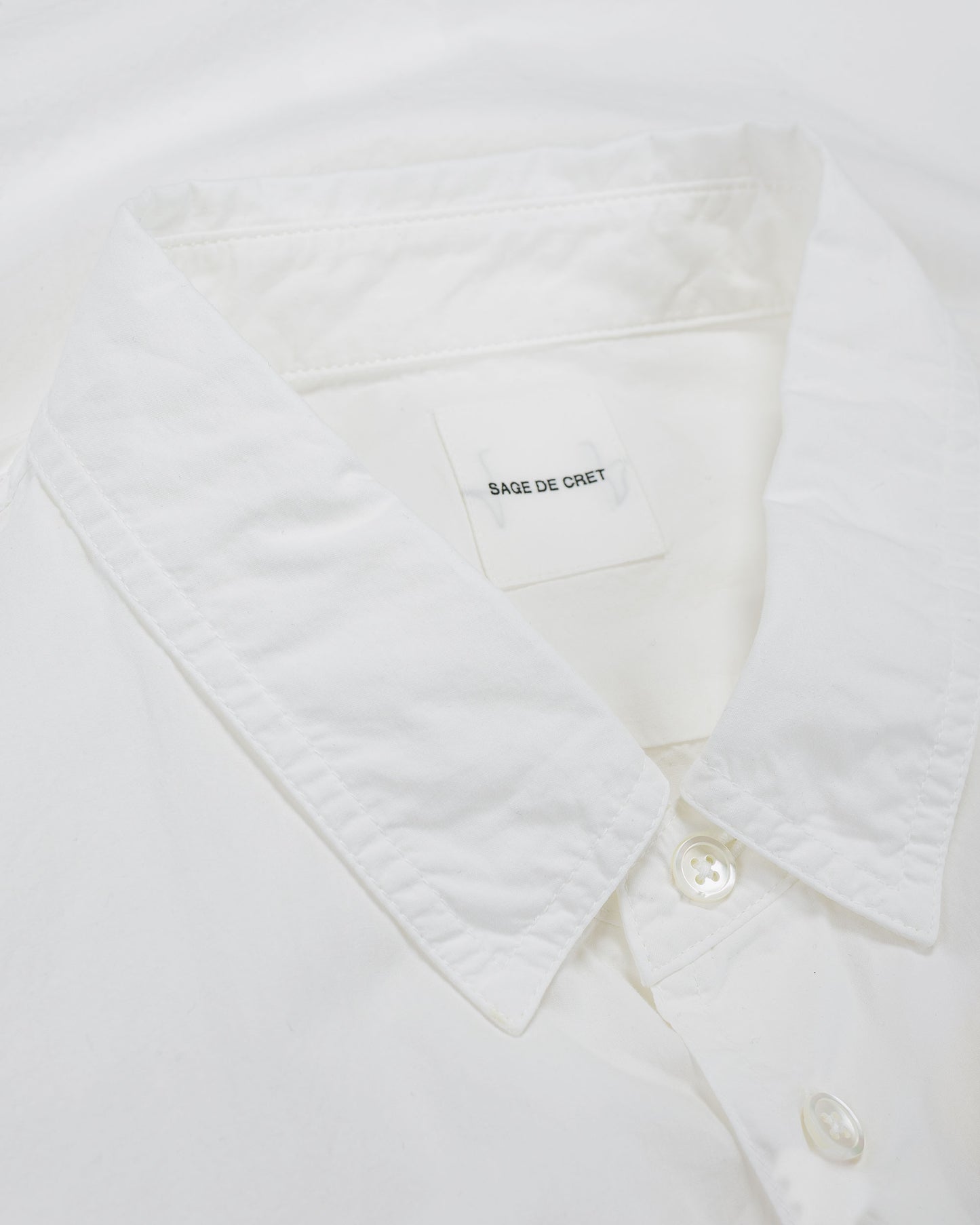 lost & found Sage de Cret Sage de Cret Organic Cotton Bloadcloth Regular Collar Shirt L/S Off White