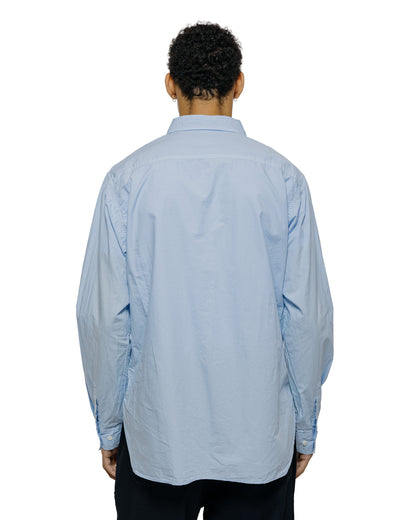 lost & found Sage de Cret Sage de Cret Organic Cotton Bloadcloth Regular Collar Shirt L/S Saxe Blue
