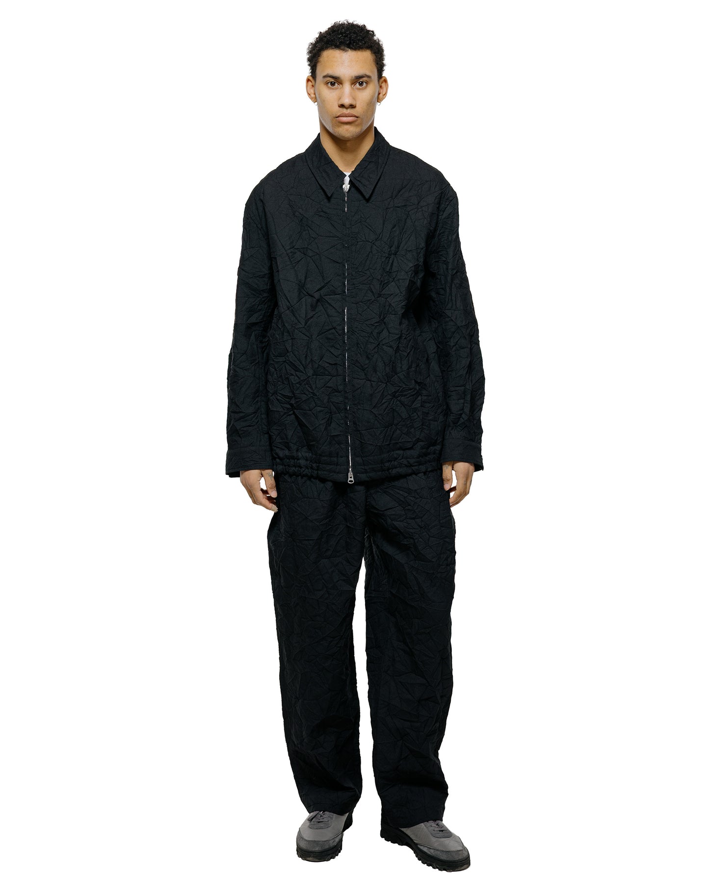 lost & found Sage de Cret Sage de Cret WO/LI Crinkle Full Zip Jacket Black