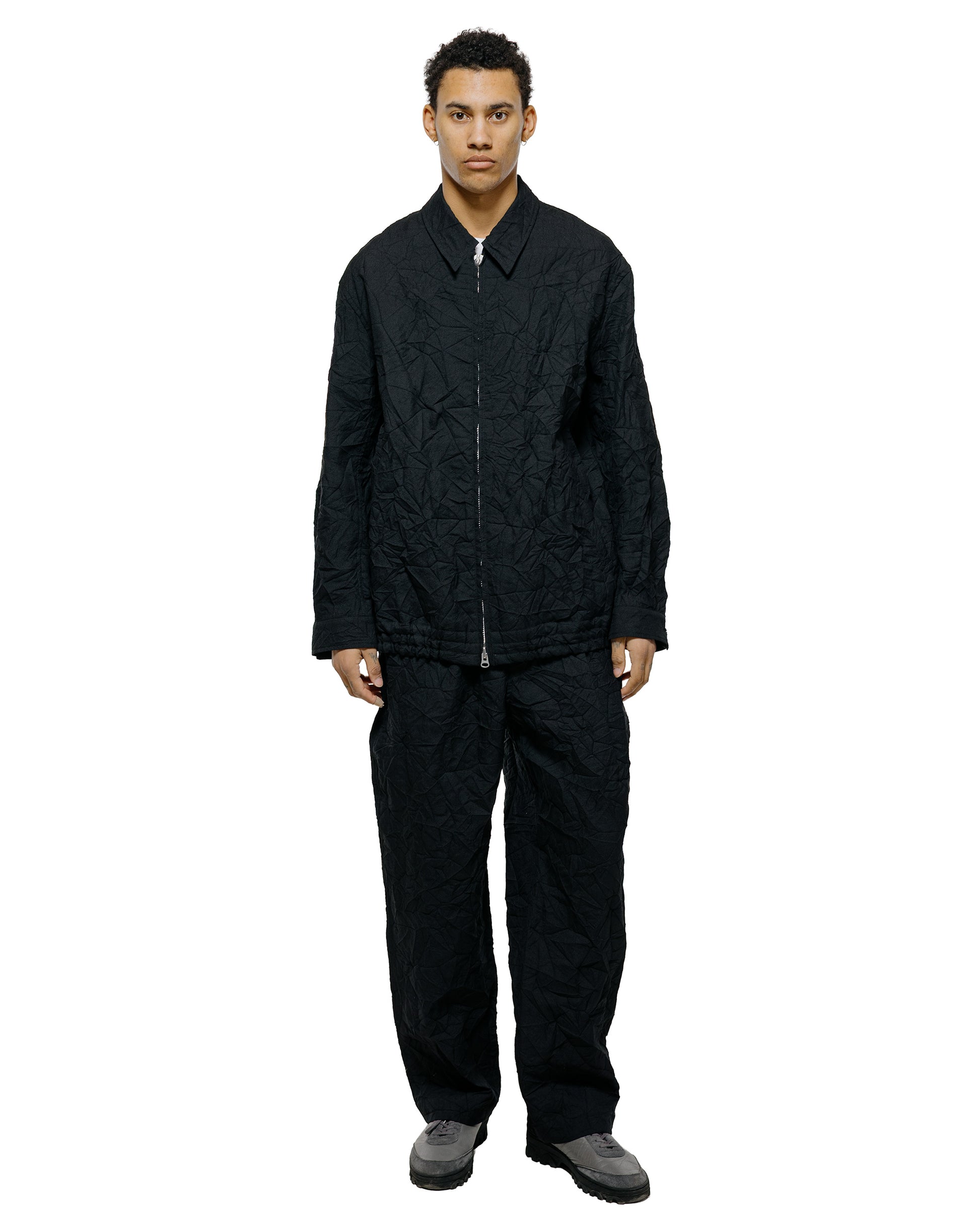 lost & found Sage de Cret Sage de Cret WO/LI Crinkle Full Zip Jacket Black