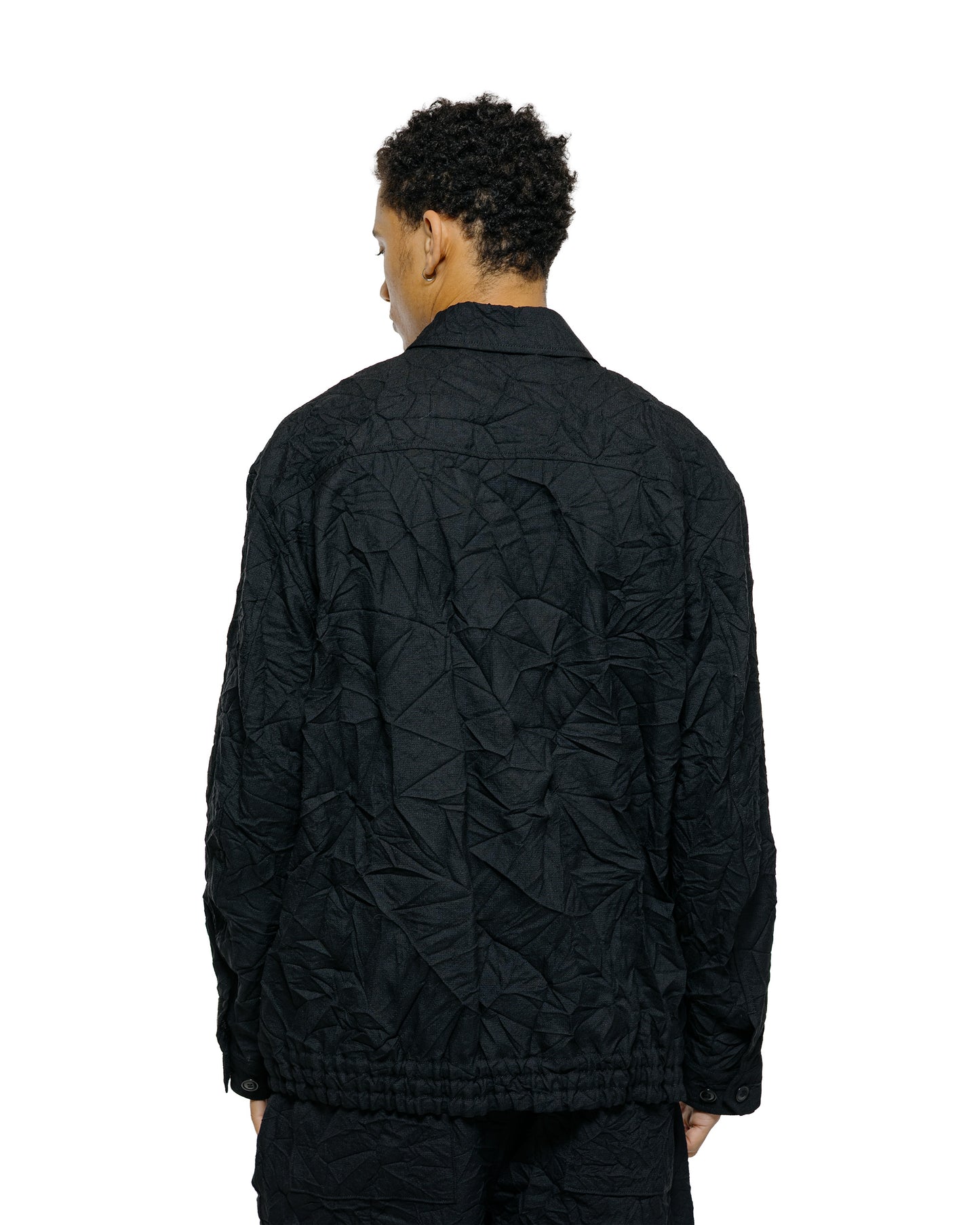 lost & found Sage de Cret Sage de Cret WO/LI Crinkle Full Zip Jacket Black