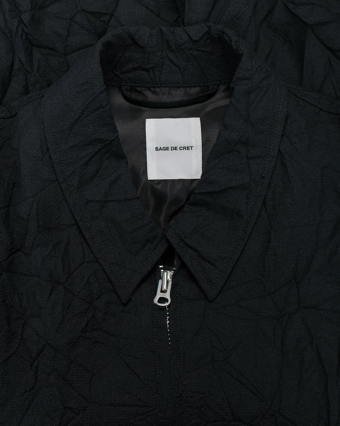 lost & found Sage de Cret Sage de Cret WO/LI Crinkle Full Zip Jacket Black