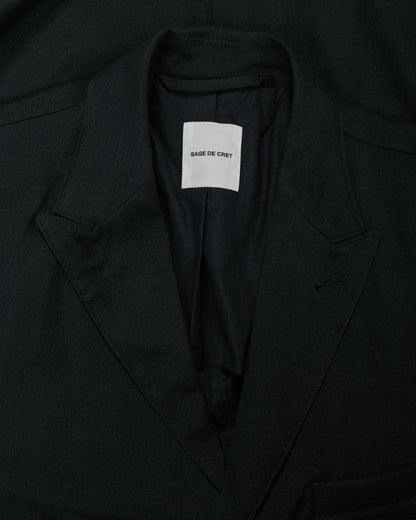 lost & found Sage de Cret Sage de Cret WO/SI Tumble Washed Peaked Lapel Jacket Black