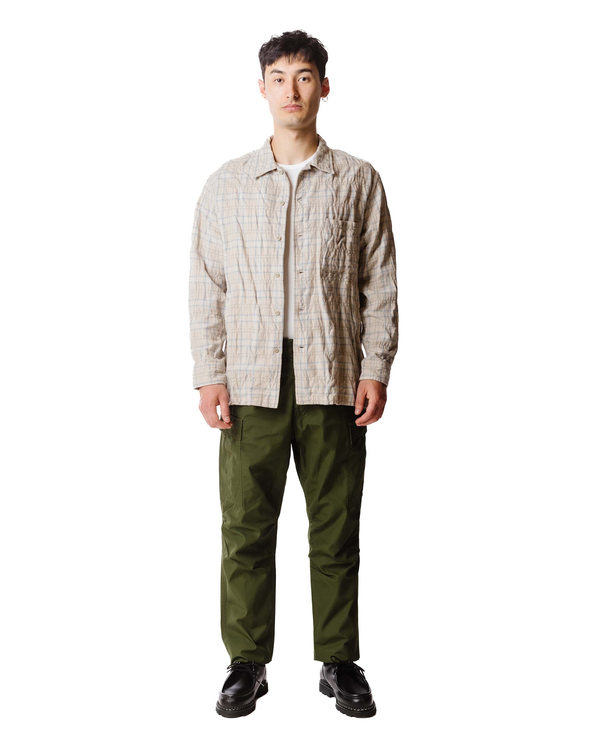lost & found Sage de Cret Sage de Cret x Lost & Found Coated Cotton/Linen Cargo Trouser Olive