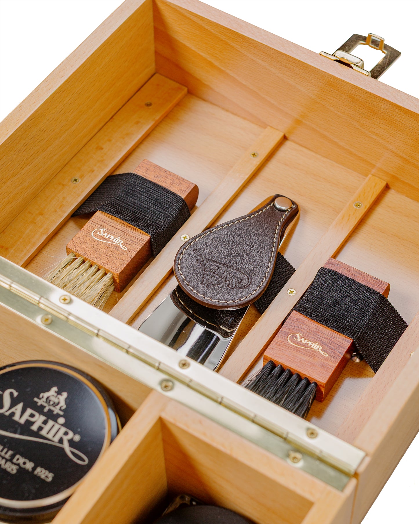 lost & found Saphir Saphir Groom Box Beech Wood Vegetal Leather