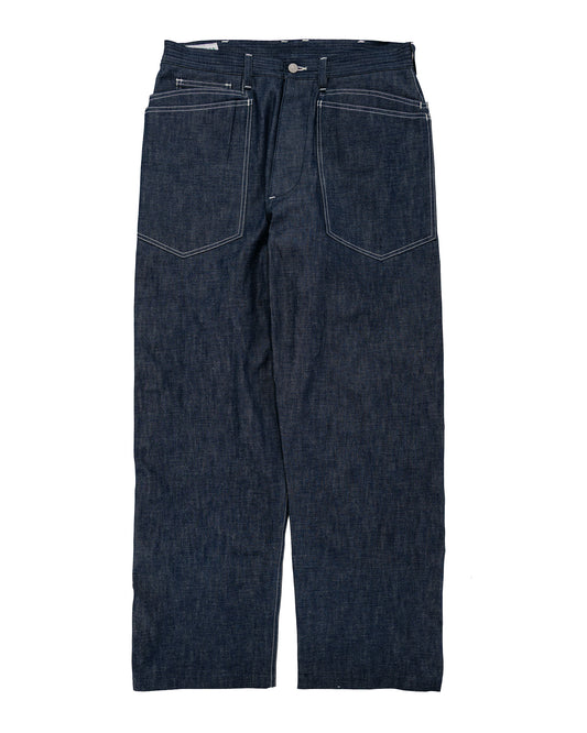 Sassafras D Scoop Pants 10oz Military Denim Indigo