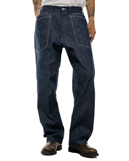 Sassafras D Scoop Pants 10oz Military Denim Indigo
