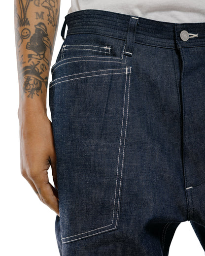 Sassafras D Scoop Pants 10oz Military Denim Indigo