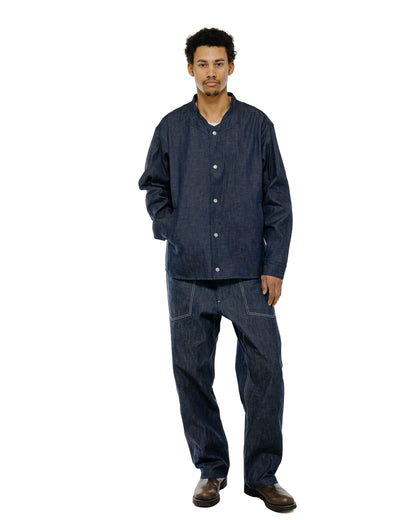 Sassafras D Scoop Pants 10oz Military Denim Indigo