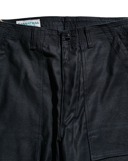 lost & found Sassafras Sassafras F.S Cultivator Pants 1/2 Back Satin Black