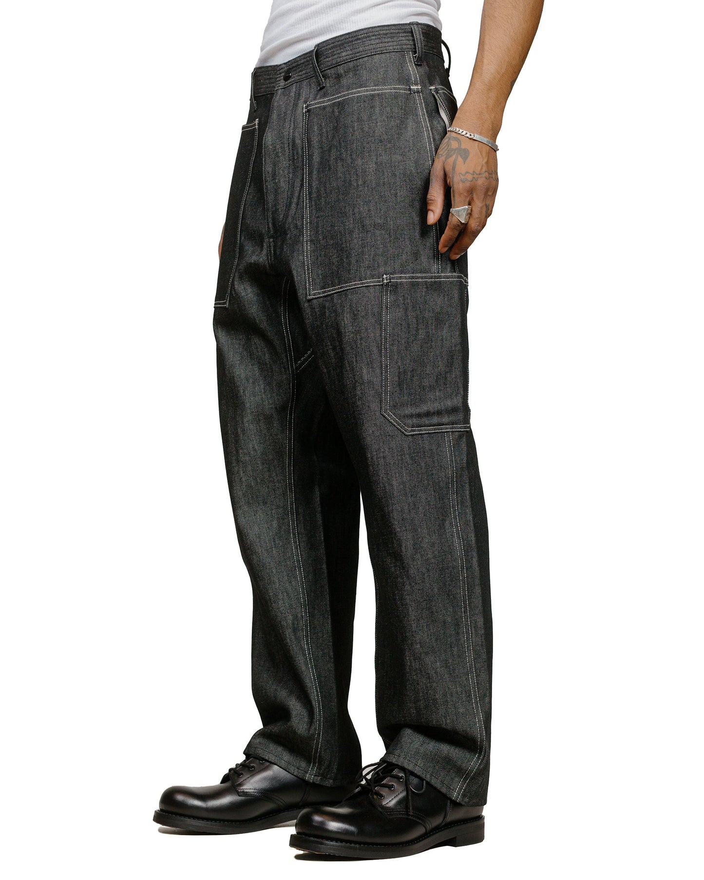 lost & found Sassafras Sassafras T.P. Landscaper Pants 13oz Slab Denim Black
