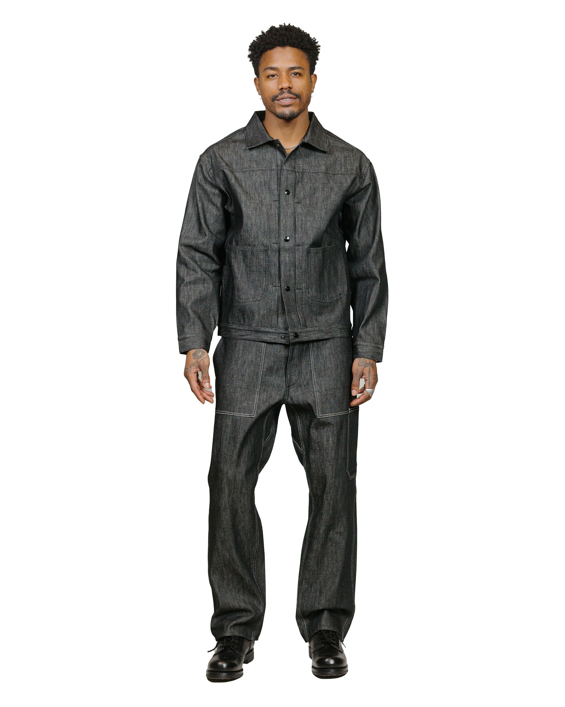 lost & found Sassafras Sassafras T.P. Landscaper Pants 13oz Slab Denim Black