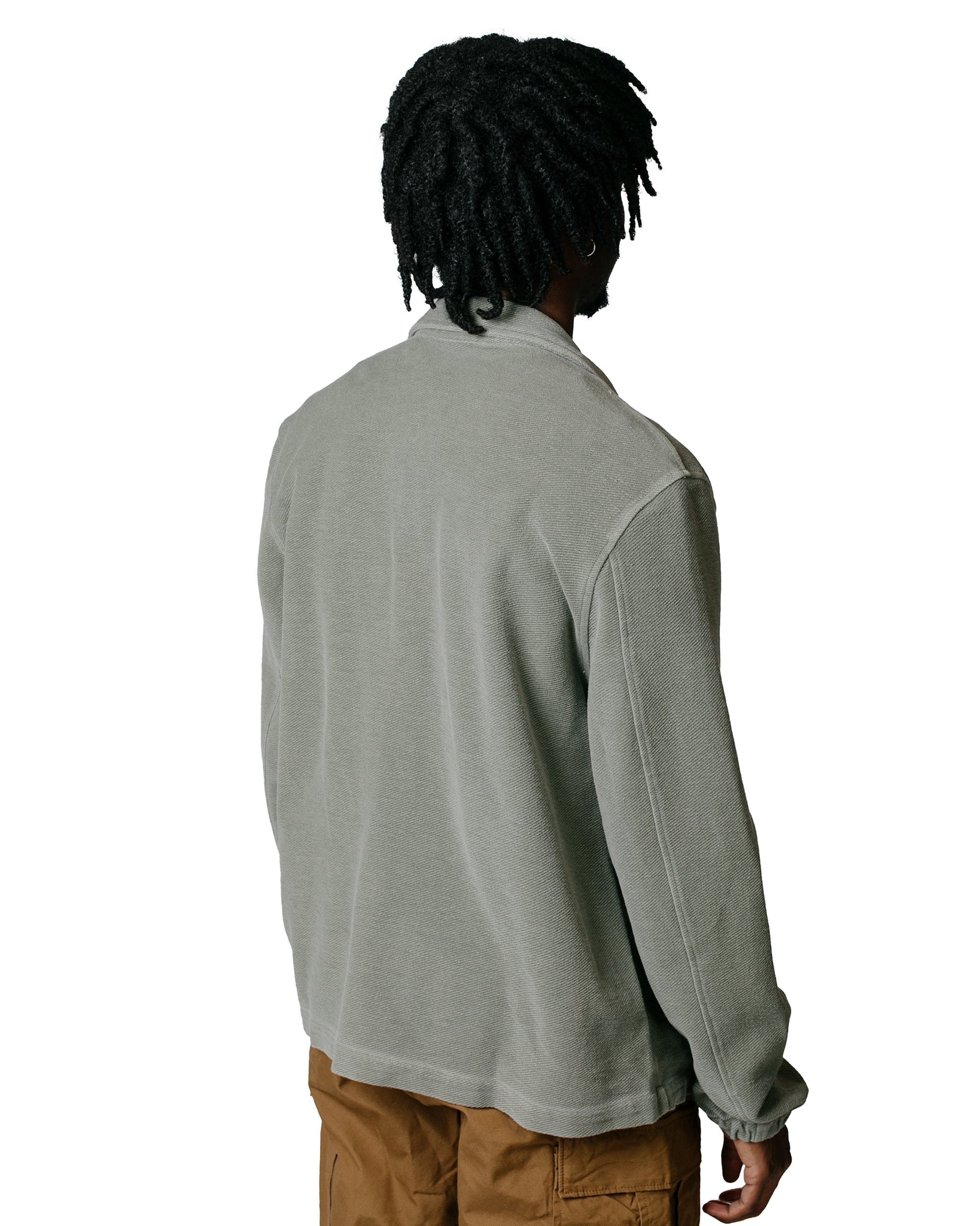 Save Khaki United American Twill Back Terry Snap Front Jacket Olive model back