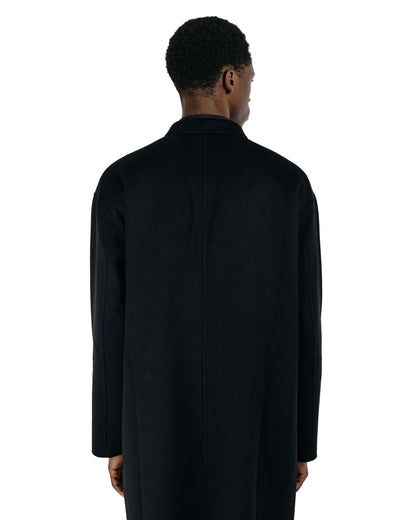 Seya. Double Face Half Coat / Silk Blended Merino Wool Black