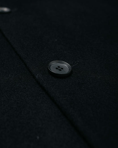 Seya. Double Face Half Coat / Silk Blended Merino Wool Black