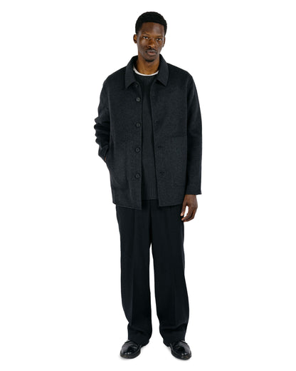 Seya. Double Face Work Jacket / Silk Blended Merino Wool Ash Charcoal
