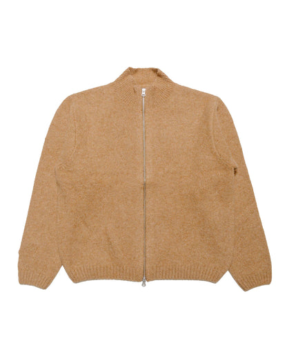 lost & found Stussy Stüssy Brushed Mock Full Zip Sweater Camel