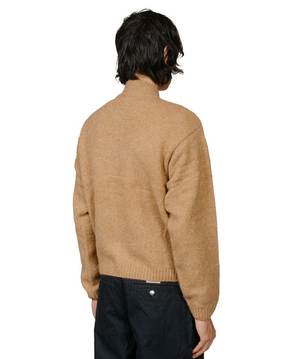 lost & found Stussy Stüssy Brushed Mock Full Zip Sweater Camel