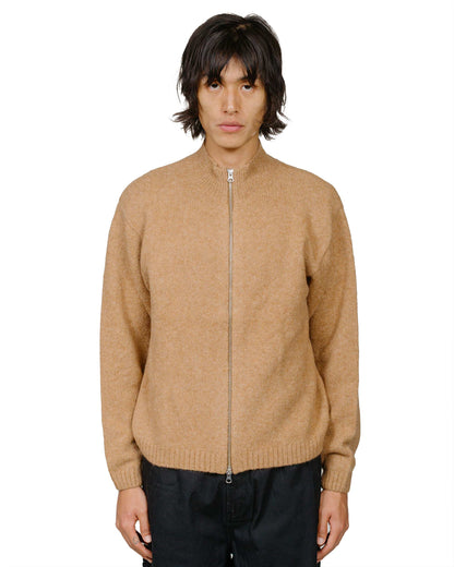 lost & found Stussy Stüssy Brushed Mock Full Zip Sweater Camel