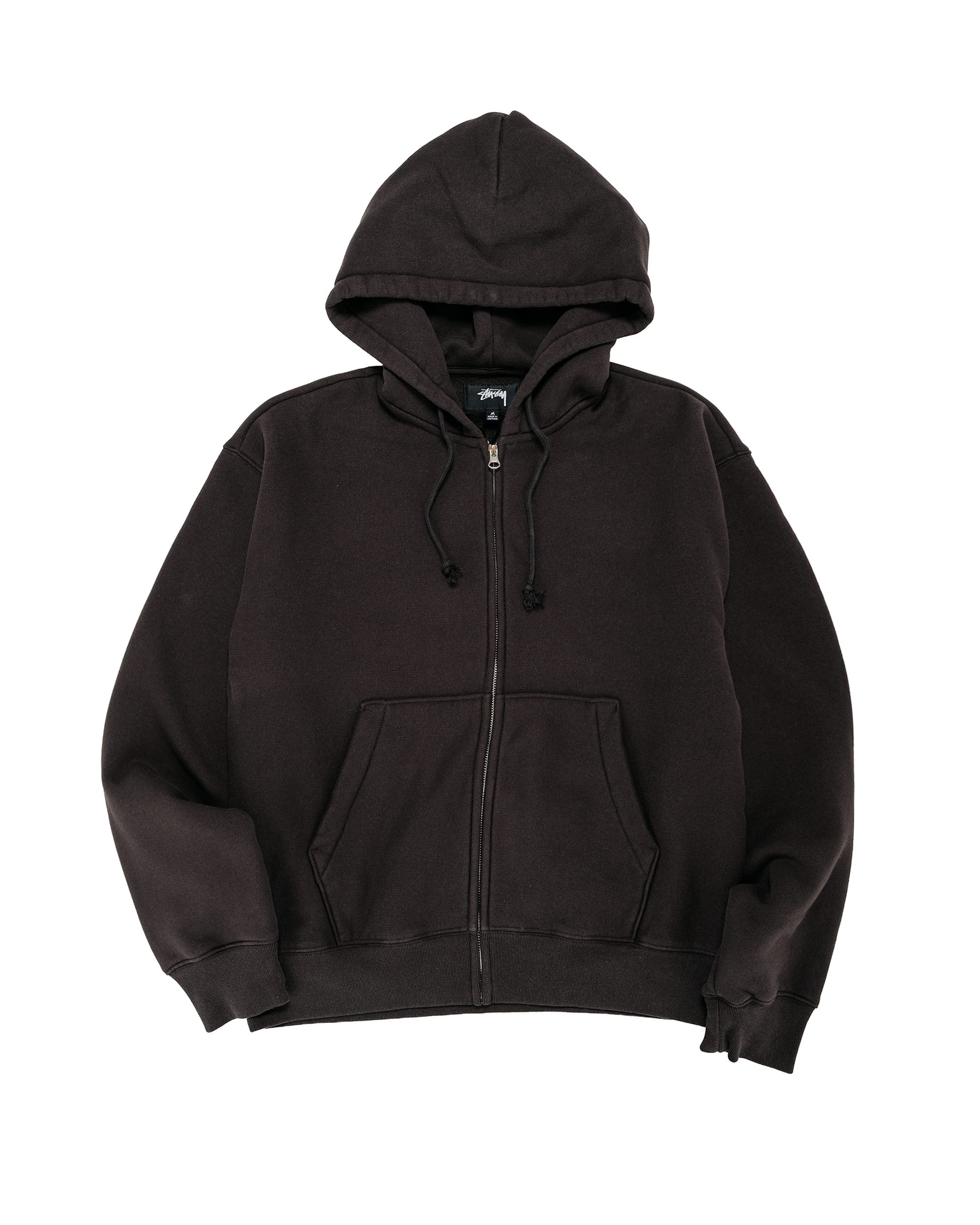Stüssy Cursive Applique Zip Hoodie Black
