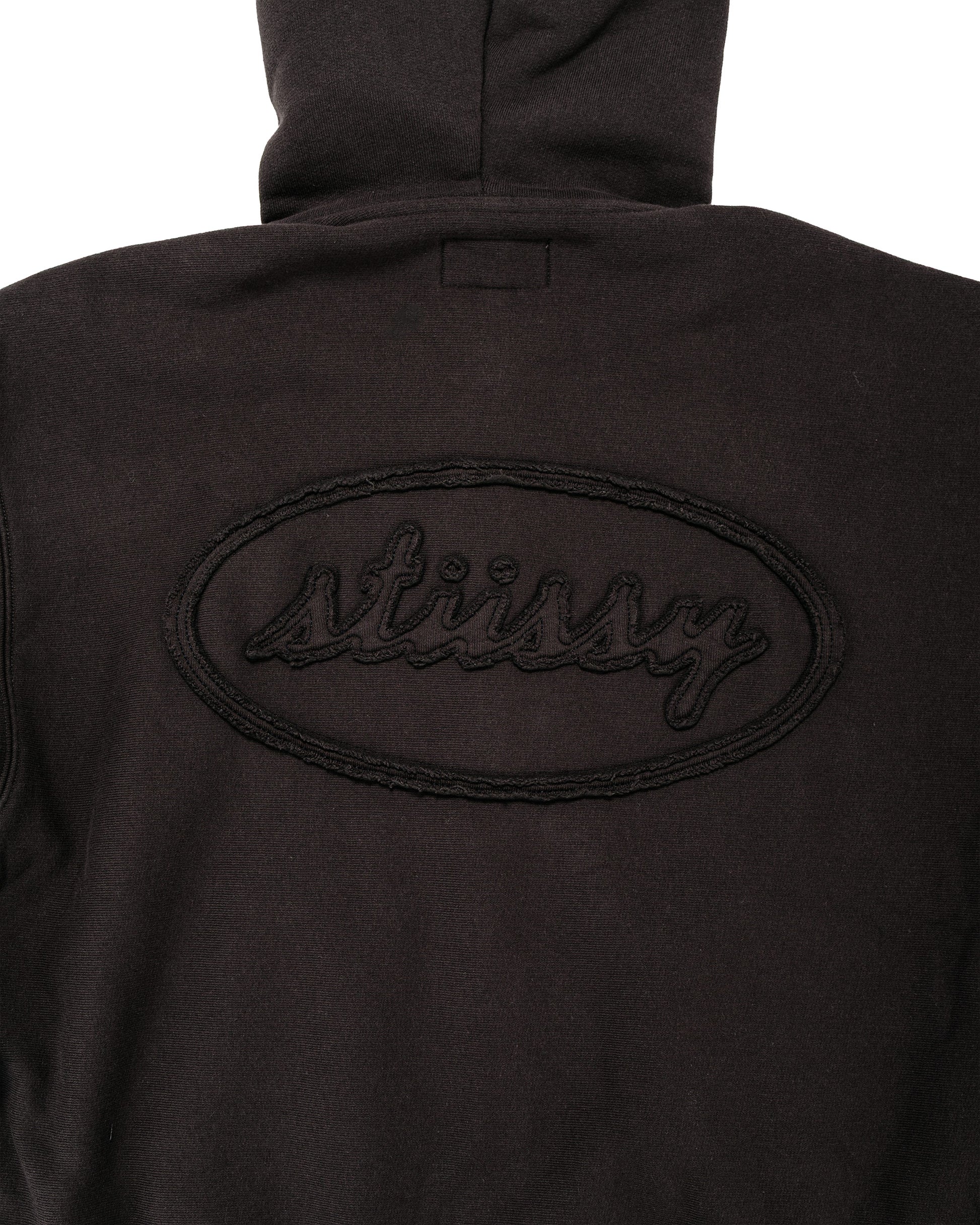 Stüssy Cursive Applique Zip Hoodie Black