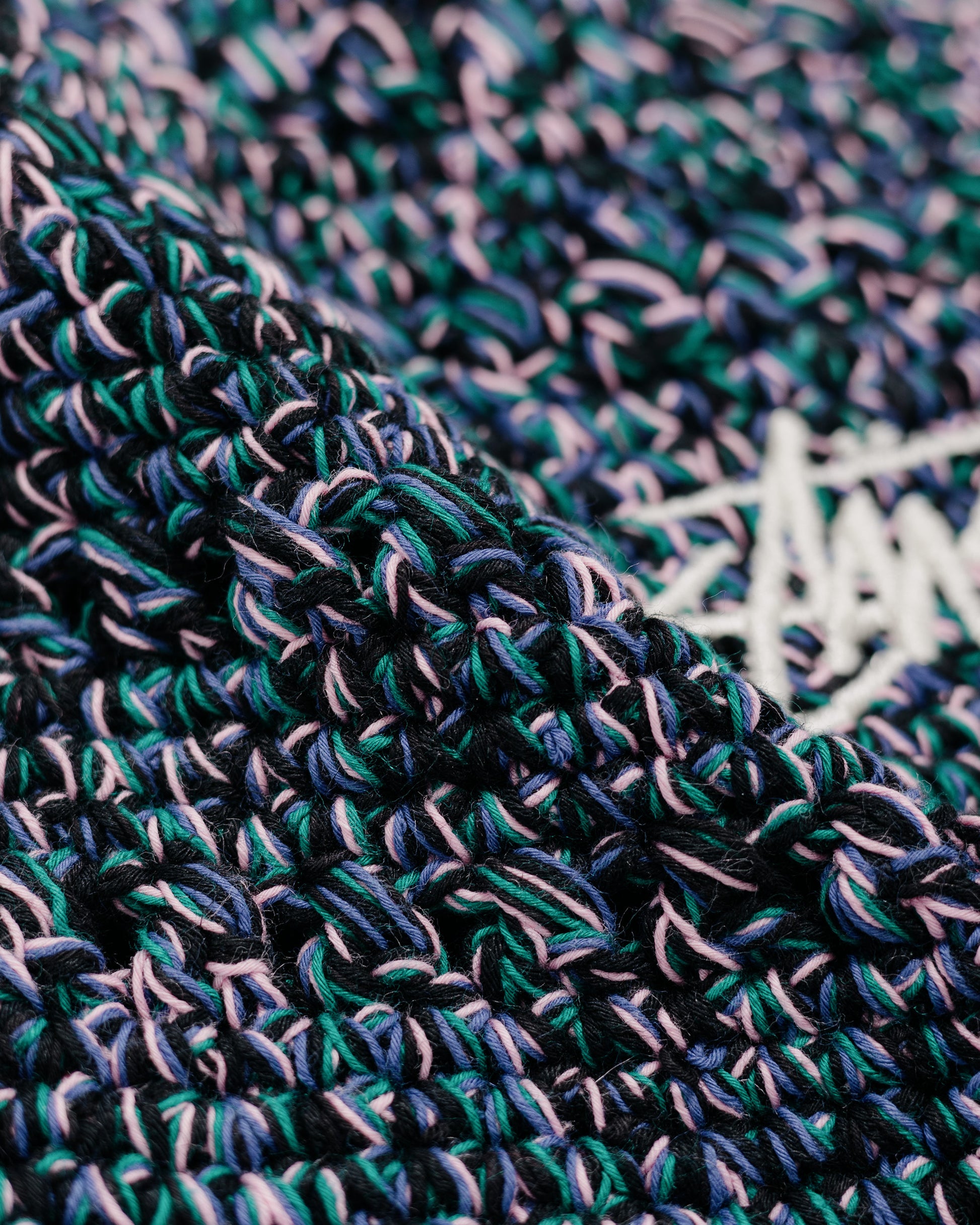Stüssy Hemp Stock Knit Bucket Hat Multi Navy