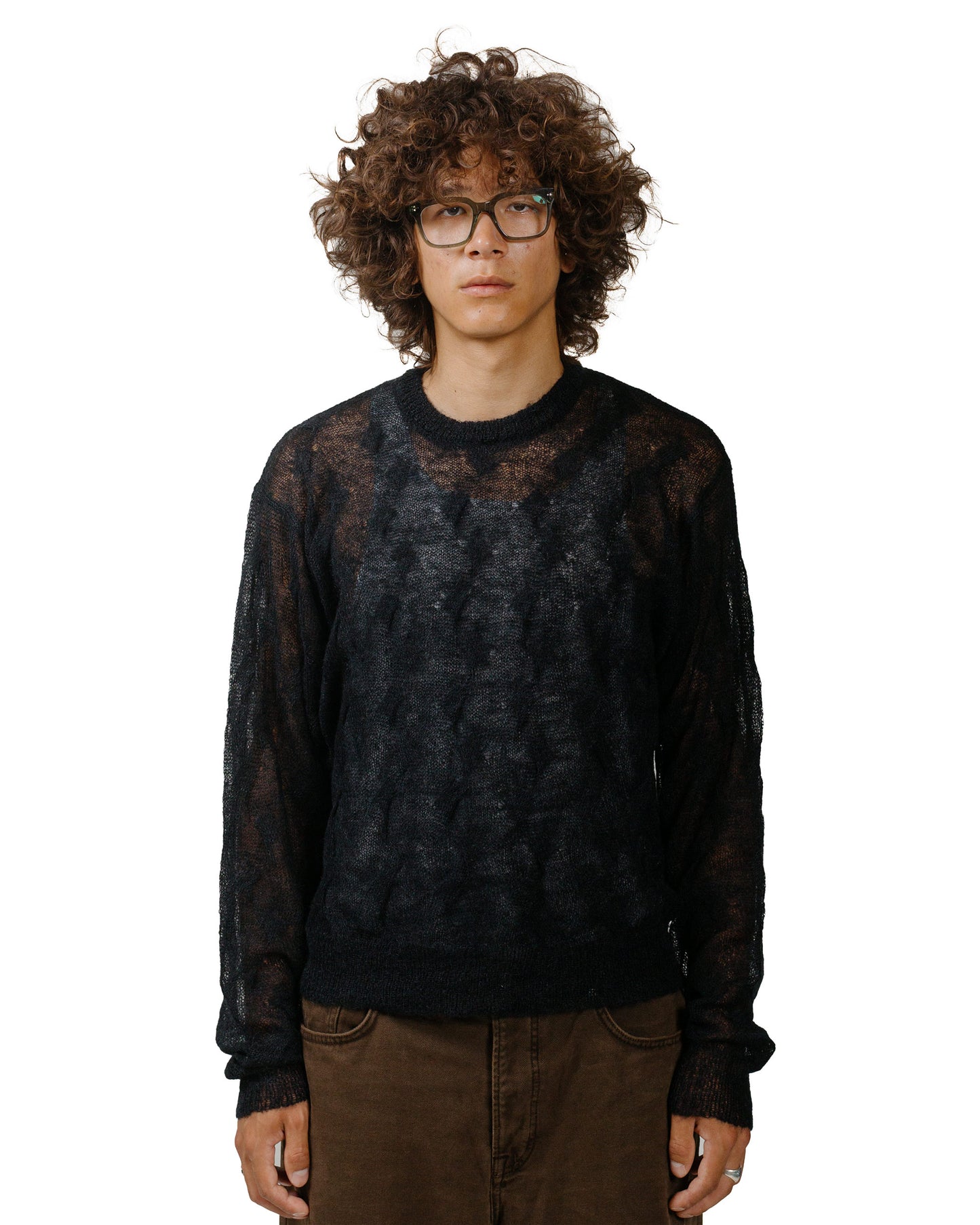 lost & found Stussy Stüssy Loose Knit Cross Cable Black