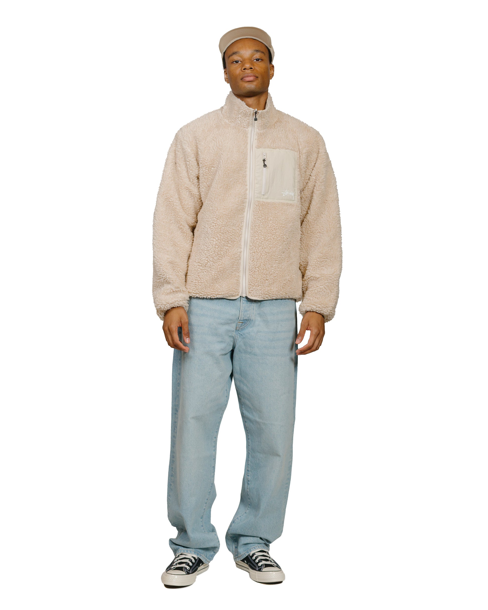 lost & found Stussy Stüssy Sherpa Reversible Jacket Natural