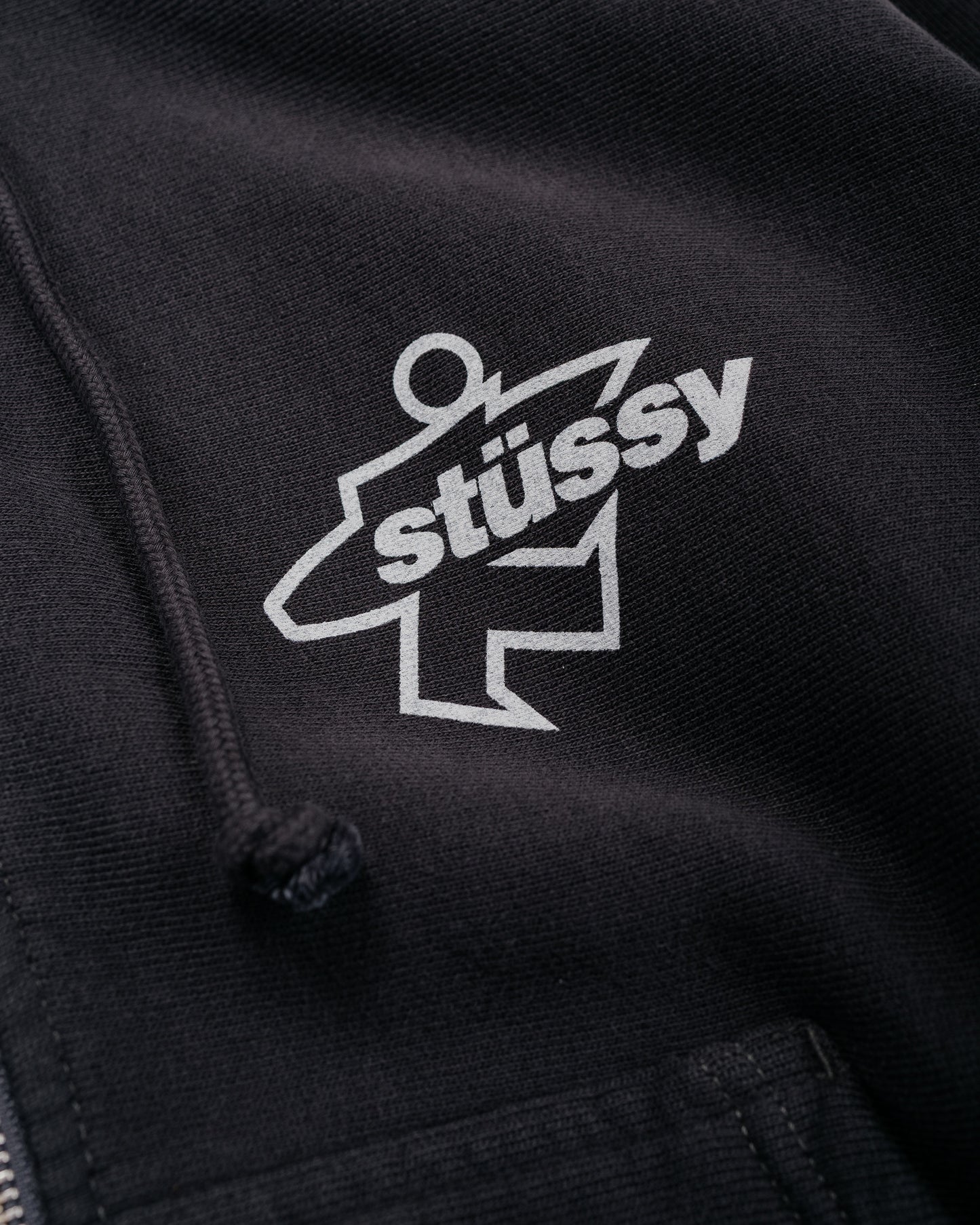 lost & found Stussy Stüssy Surf Size Garment Dyed Zip Hoodie Faded Black