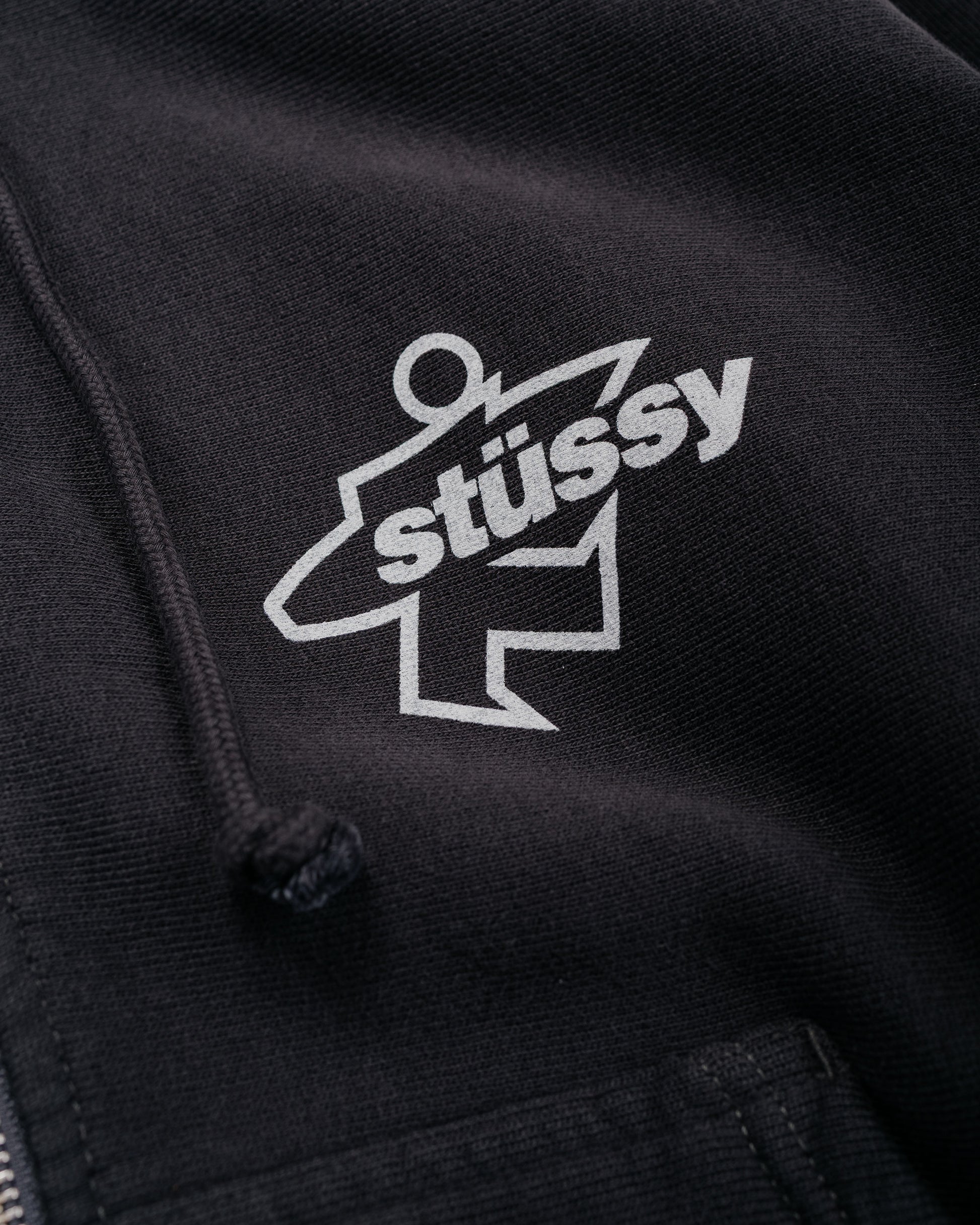 lost & found Stussy Stüssy Surf Size Garment Dyed Zip Hoodie Faded Black