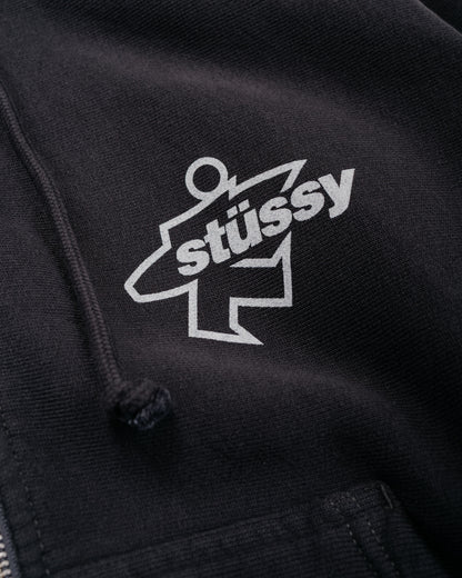 lost & found Stussy Stüssy Surf Size Garment Dyed Zip Hoodie Faded Black