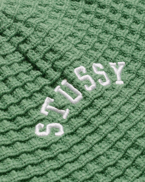 Stüssy Waffle Knit Bucket Hat Green fabric