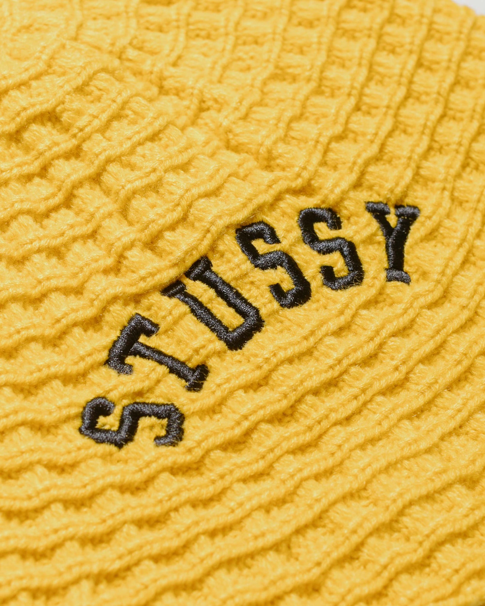 Stüssy Waffle Knit Bucket Hat Sunflower fabric