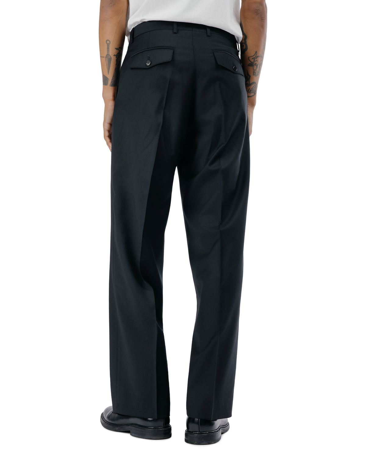 Sunflower Wide Pleated Trouser Tropical Wool 999 Black