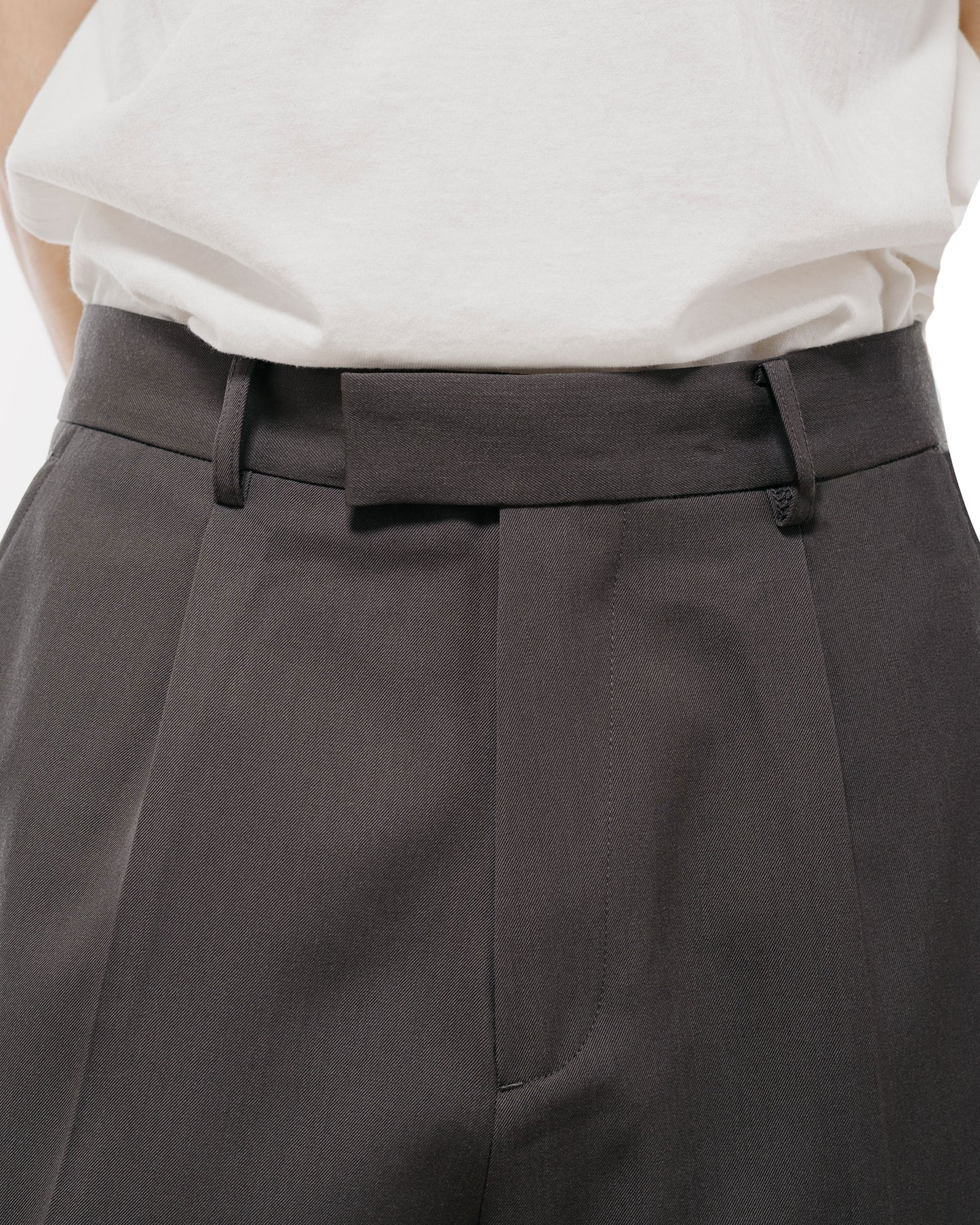 TTT MSW Wool Straight Slacks Charcoal Grey