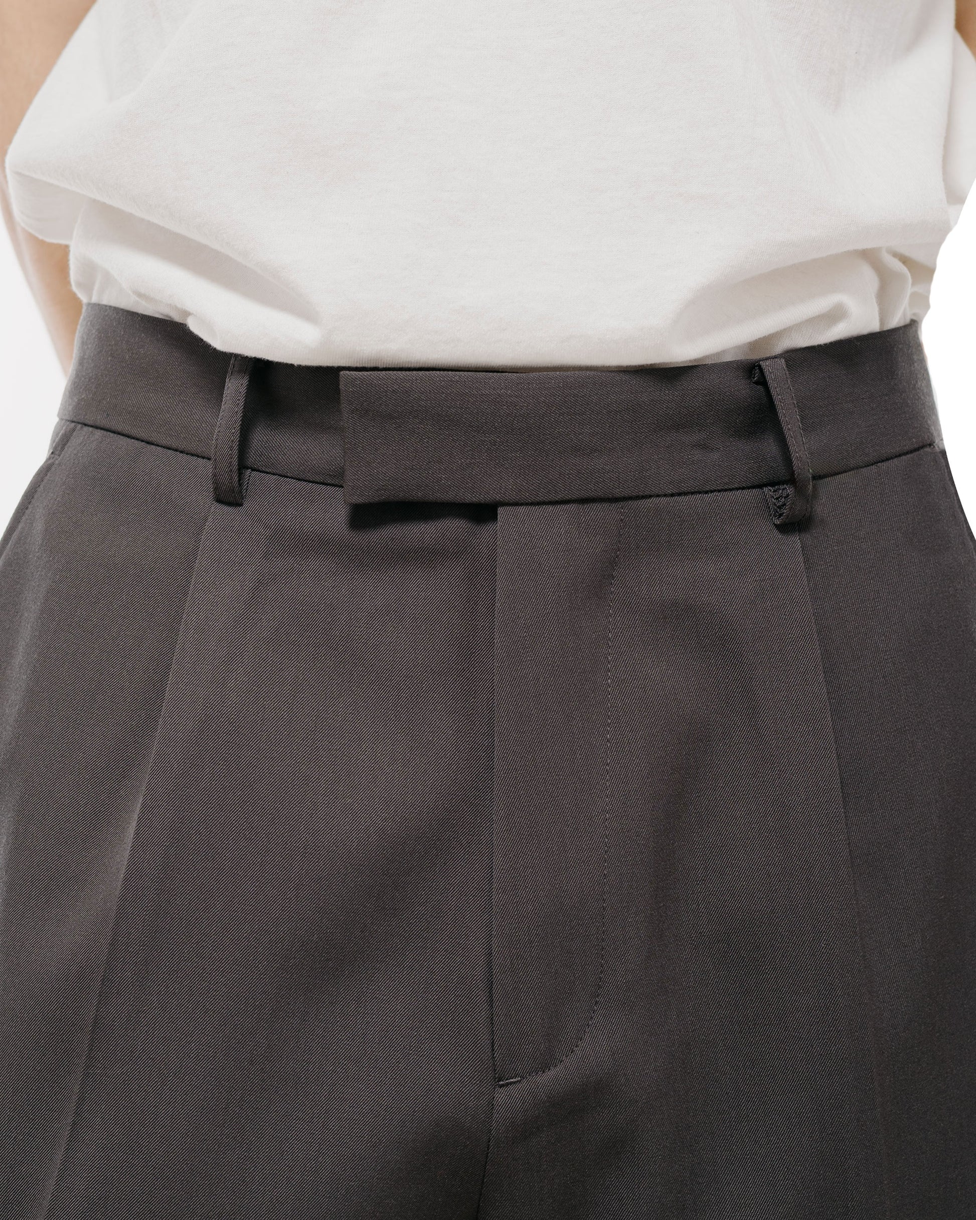 TTT MSW Wool Straight Slacks Charcoal Grey
