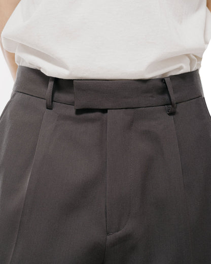TTT MSW Wool Straight Slacks Charcoal Grey