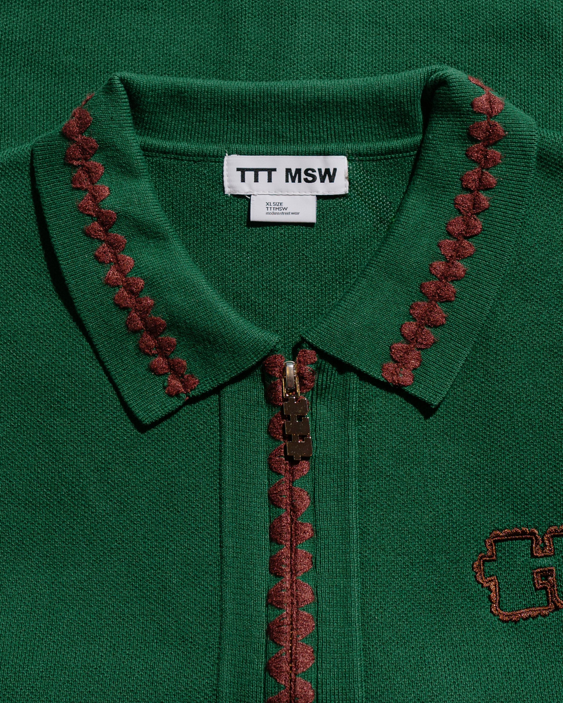 lost & found TTT MSW TTT MSW Knit Polo Cardigan Green