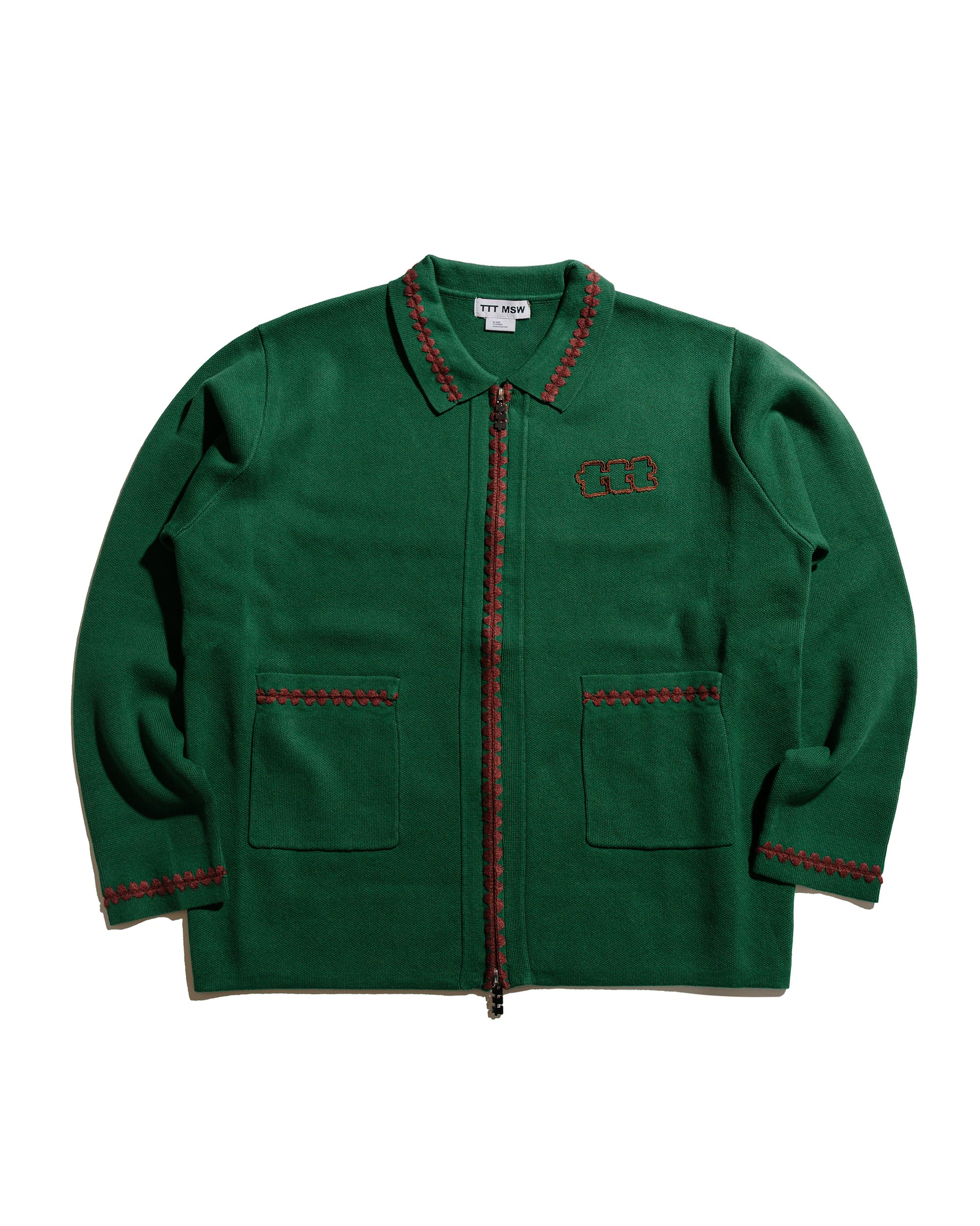 lost & found TTT MSW TTT MSW Knit Polo Cardigan Green